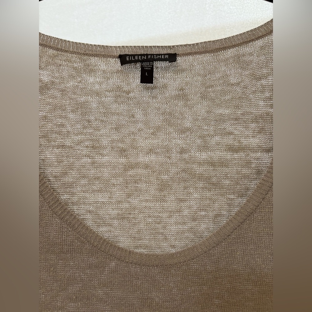 Eileen Fisher Linen/Silk Sleeveless Layered Dress - Picture 7 of 8